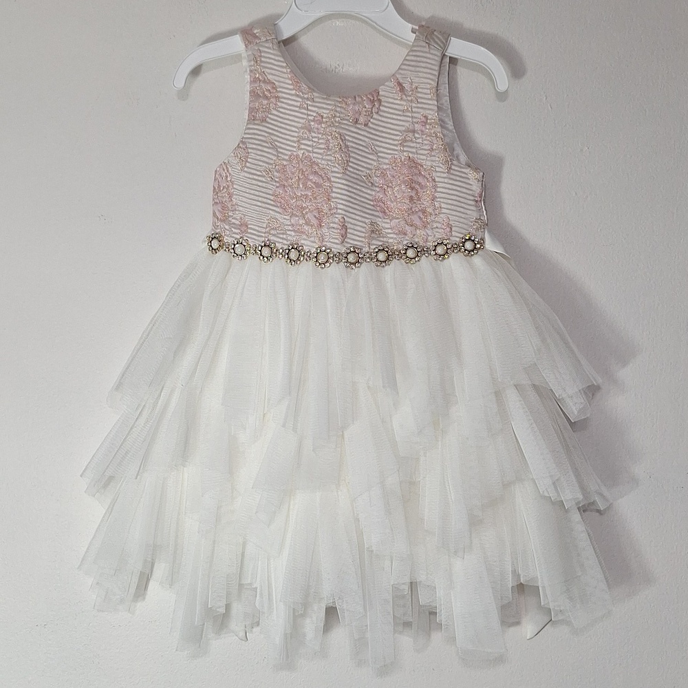 American Princess White and Pink Floral Dress